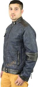 Veste de mode pour hommes en coton ciré en cuir lavé lourd col montant style rue haute tendance vêtements d'extérieur décontractés durables approvisionnement OEM - Product Image 4