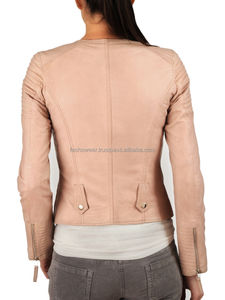 Premium <b>Womens</b> Slim Fit Quilted Leather <b>Jacket</b> Bomber Style Stylish Outerwear Front Zip <b>Lightweight</b> Knitted Design Casual Wear - Product Image 4