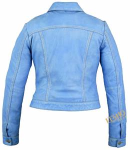 Veste en cuir pour femmes au design spécial Jean Vêtements d'extérieur décontractés Mode tendance Manteau en cuir - Product Image 3