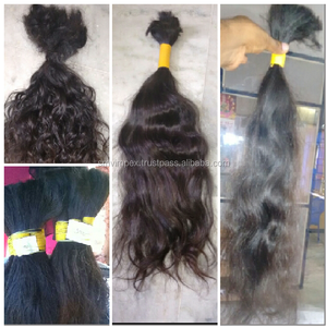 12A Grado Remy Indian Virgin Hair Bulk Onda natural Cutícula Alineada Extensiones de cabello tejido de lujo 100% Cabello humano - Product Image 3