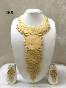 Ensemble de bijoux de mariée plaqué or jaune pour fêtes mariages anniversaires cadeaux fiançailles - Product Image 1