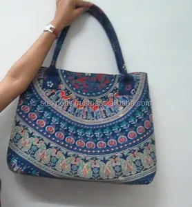 Sac de voyage en coton de styliste pour femme, fait à la main, sac de Shopping imprimé Mandala