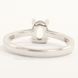 Bague de fiançailles, de mariage ou d'anniversaire en argent sterling 925 avec pierre précieuse, forme ovale 5x1 mm, tendance - Product Image 2