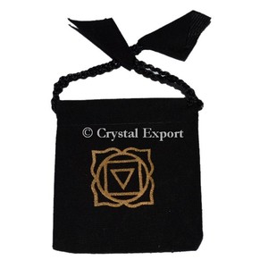 Root Chakra Symbol on Black Pouch: Buy Online Velvet Pouch : Online Top Seller Velvet Pouch Bags - Product Image 1