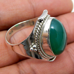 Natural Green Onyx <b>Gemstone</b> 925 Sterling Silver <b>Ring</b> Custom Jewelry Silver Women Fashion <b>Men</b> Gift Jewelry - Product Image 2
