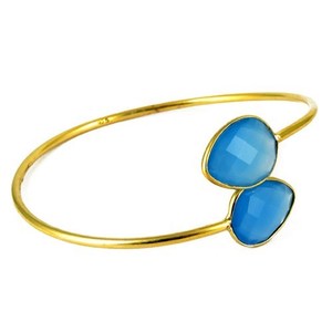 Chalcedony Gemstone <b>Silver</b> Plated 925 Sterling <b>Silver</b> <b>Charm</b> <b>Bracelets</b> Shri Ashapura Jewels Bohemia Christian Style Third Party - Product Image 1