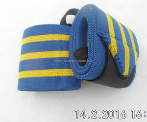 Muñequera para adultos con logotipo personalizado, muñequera para fitness y gimnasio con material de caucho de neopreno de algodón para levantamiento de pesas - Product Image 1