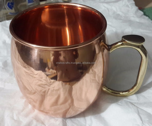 Moscow Mule Copper <b>Mug</b> With Brass Handle - Product Image 1