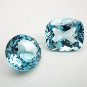 Topaz Biru Langit Potongan Bersegi Longgar Batu Mulia Besar Alami Topaz untuk DIY Membuat Permata Batu Permata Topaz Biru Berkualitas Tinggi