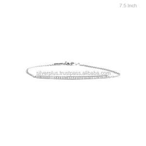 สร้อยข้อมือทองคำ14K พร้อมดีไซน์แท่งเพชรทั้งสามสี-สีขาวเหลืองกุหลาบ - Product Image 3