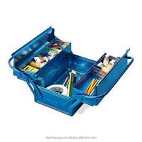 Boîte à outils TRUSCO Japon en acier émaillé, design Heritage, bleu véritable, modèle 062, 11,5x14x8,75 pouces, populaire pour le stockage en gros