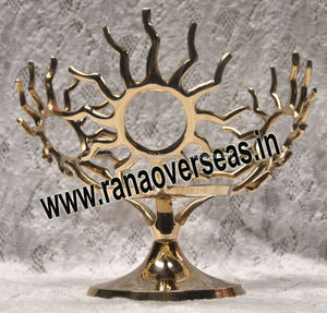 Soportes de exhibición en forma de Sol de latón para conchas de mar, huevos de avestruz, esferas - Product Image 3