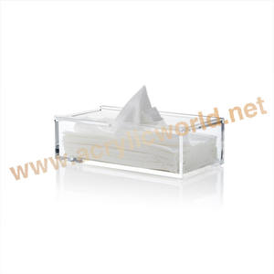 Caja de pañuelos, caja de pañuelos de acrílico de cristal, servilletero de plástico, caja de pañuelos de acrílico/servilletero - Product Image 2