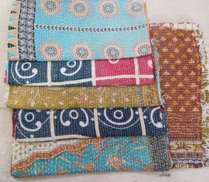 购买复古多色可逆kantha dupatta/偷了