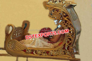 Indian Wedding Rani <b>Doli</b> Peacock Design Wedding Open Palki Indian Wedding Swing Jhula Decoration - Product Image 3