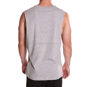 Débardeur d'entraînement à bras profond pour hommes 100% coton Gym Singlet décontracté Stringer vêtements d'exercice respirant Design tricoté - Product Image 2