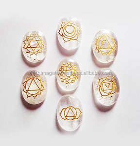 ชุดแกะสลักคริสตัลควอตซ์เรกิลายวงรีพลอยแกะสลักลายกุหลาบควอตซ์แกะสลักฮวงจุ้ยของตกแต่งคริสต์มาสงานฝีมือหินจักระ - Product Image 1