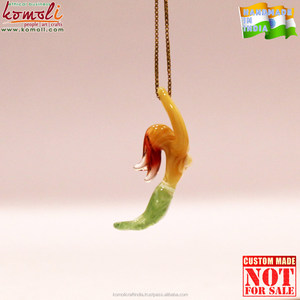 Lámpara colorida de cristal de murano, colgante de joyería de sirena - Product Image 3