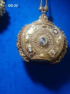 DD20 señoras de alta calidad embrague hecho a mano oro plata Metal con cuentas piedra trabajo elegante monedero para uso de fiesta de noche nupcial - Product Image 3