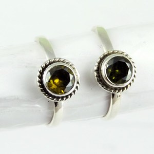 Amazing Shri Ashapura Jewels Brown CZ 925 Sterling <b>Silver</b> Bezel Setting Bohemia <b>Toe</b> <b>Rings</b> All World Shipping Fresh <b>Silver</b> - Product Image 2