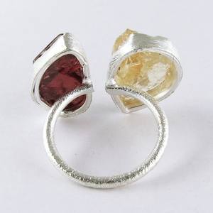 การออกแบบที่ทันสมัย Citrine_Garnet แหวนเงิน925,ผู้ส่งออกและผู้ค้าส่ง,ผู้ผลิตเครื่องประดับเงิน - Product Image 5