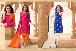 Kanya Fancy Garments - Tenue de soirée de créateur - Costume Anarkali Salwar de couleur violette - Inde - Pakistan - Lin - Viscose - Soie - Meilleure qualité - Product Image 3