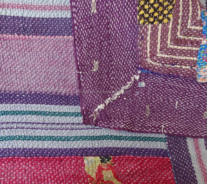 Vintage Stripe Kantha Throw Heavy Kantha Manta - Product Image 4
