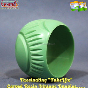 Sun Ray สร้อยข้อมือกำไลแกะสลักแบบกำหนดเอง,เครื่องประดับวินเทจโบราณสีเขียว - Product Image 3