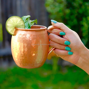 Taza de cobre grueso puro 100%, taza de mula de Moscú martillada con barril, taza para beber agua con mango remachado auténtico y fuerte - Product Image 3