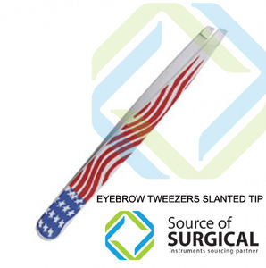 Pince à épiler à sourcils en acier inoxydable bien conçue enduite de couleur avec pointe inclinée - Product Image 2