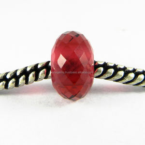 Cuentas de cuarzo rosa Hydro, 14x8x5mm, facetadas, redondas, con agujero grande, para fabricación de joyas - Product Image 5