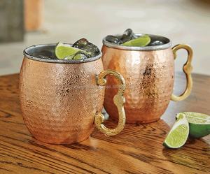 แก้วกาแฟมอสโกทองแดงบริสุทธิ์ทำด้วยมือแก้วมักปลอดภัยสำหรับใส่อาหารโต๊ะกาแฟร้อน - Product Image 1