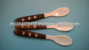 Cuchara de Caviar hecha de perlas y concha de madera, cuchara de cena de caviar - Product Image 3