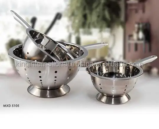 Stainless steel Rice Colander with two handles