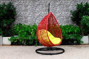 Hamaca de mimbre para Patio exterior, silla Columpio de mimbre de poliéster, duradera y única - Product Image 3