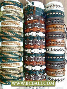 Bracelet en cuir véritable Mix Design Bali, livraison gratuite, vente en gros - Product Image 2