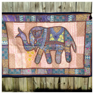 Patchwork elefante tapiz Vintage indio bordado elefante tapiz - Product Image 2