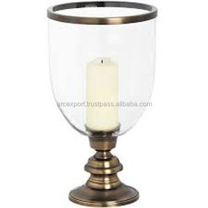 Bougeoirs de cheminée antiques en laiton bougeoir en verre clair fantaisie pour vente chaude vaisselle bougeoir décoratif à vendre - Product Image 1