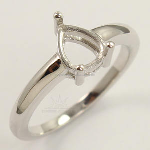 6x8mm en forme de poire solide 925 en argent Sterling semi-monture amour cadeau mariage et fête bague unisexe réglage n'importe quelle taille disponible - Product Image 5