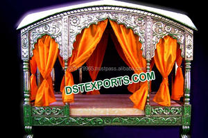 Doli Cubierto para Bodas Rajasthanias, Tallado Floral, Palki Rajwadi, Entrada Nupcial en Bodas, Último Modelo de Palki - Product Image 6