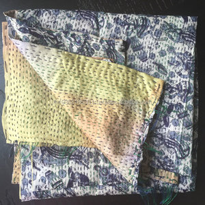 Reversible Kantha Handmade Re-Cyled Seiden schal Stola Multi color Multi use Einzigartige <span class=keywords><strong>hand</strong></span> gewebte Kantha Work Neck Wickels chals Schals