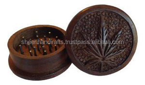 เครื่องบดสมุนไพรแบบมือถือ ทำจากไม้และโลหะผสมสังกะสี สไตล์ใหม่ ขายส่ง โดยชีรี แฮนดิคราฟต์ - Product Image 5