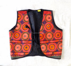 Shrug d'été traditionnel brodé de Kutch, grande taille, respirant, 100% coton, vente en gros, vêtements de mode, veste sans manches, style bohème hippie - Product Image 2