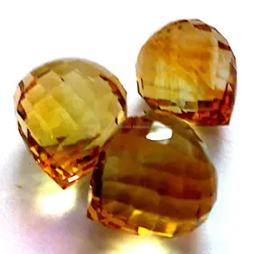 Bán buôn giá cao cấp chất lượng tự nhiên Citrine Giọt Nước Mắt với khoan cắt lỏng đá quý trang sức quà tặng màu vàng