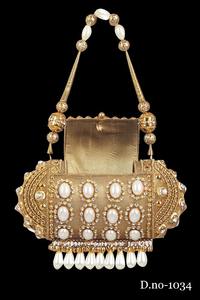 กระเป๋าคลัทช์งานฝีมือคุณภาพสูงสำหรับสุภาพสตรี ประดับด้วยหินและลูกปัด งานปักด้วยมือ สีทองและสีเงิน เหมาะสำหรับงานปาร์ตี้ งานแต่งงาน พร้อมสายสะพาย - Product Image 2