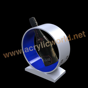 Botella de vino acrílica led, expositor de vidrio con burbujas, Mostrador de exhibición de vino - Product Image 5