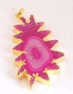 Piedra preciosa Druzy Rosa natural galvanizada con collar de joyería hecho a mano chapado en oro regalo para su colgante - Product Image 2