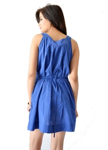 Tops holgados informales de verano para mujer, blusas deportivas sin mangas con escote en V de gran tamaño, blusas largas con detalles de encaje de ganchillo, vestido tejido - Product Image 3