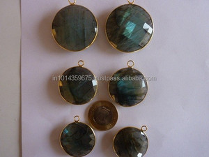 Colgantes y dijes finos de plata de ley labradorita, conectores de diamantes chapados en oro para fiestas temáticas religiosas cristianas - Product Image 3