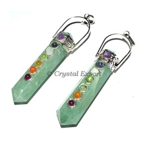 Fournisseur de pendentifs chakra à double pointe en aventurine verte - Product Image 1